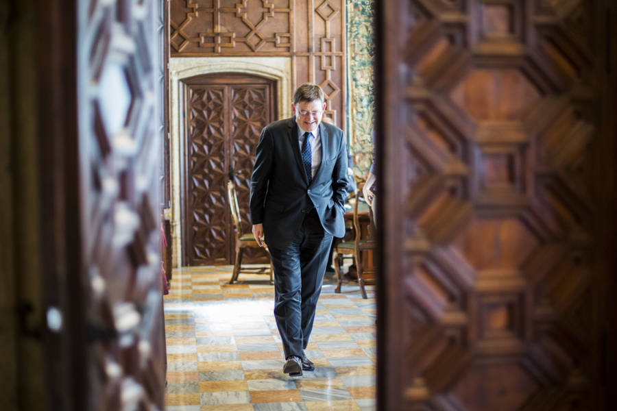 Ximo Puig en el Palau de la Generalitat. Foto: EVA MAÑEZ