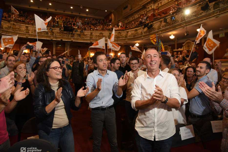 Acto del pasado sábado en el Teatro Olympia de Més Compromís. Foto: EDUARDO MANZANA