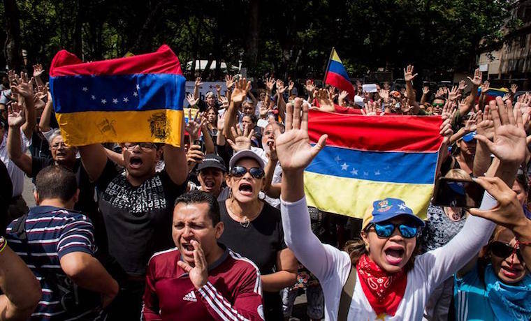 Protestas en Venezuela. Foto: EFE