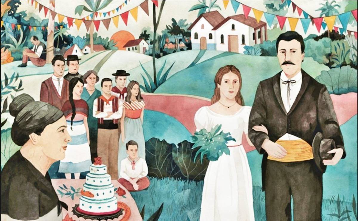 Fernanda y Aureliano segundo, en la edición ilustrada de 'Cien años de soledad' de Luisa Rivera.