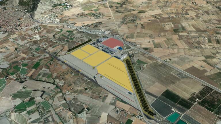 Recreación de la futura área logística de Villena. Foto: AP