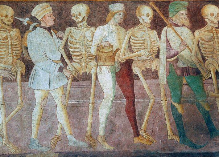 Danse Macabre, Saint-Germain Church of La-Ferté-Loupière, France, ca. 1500