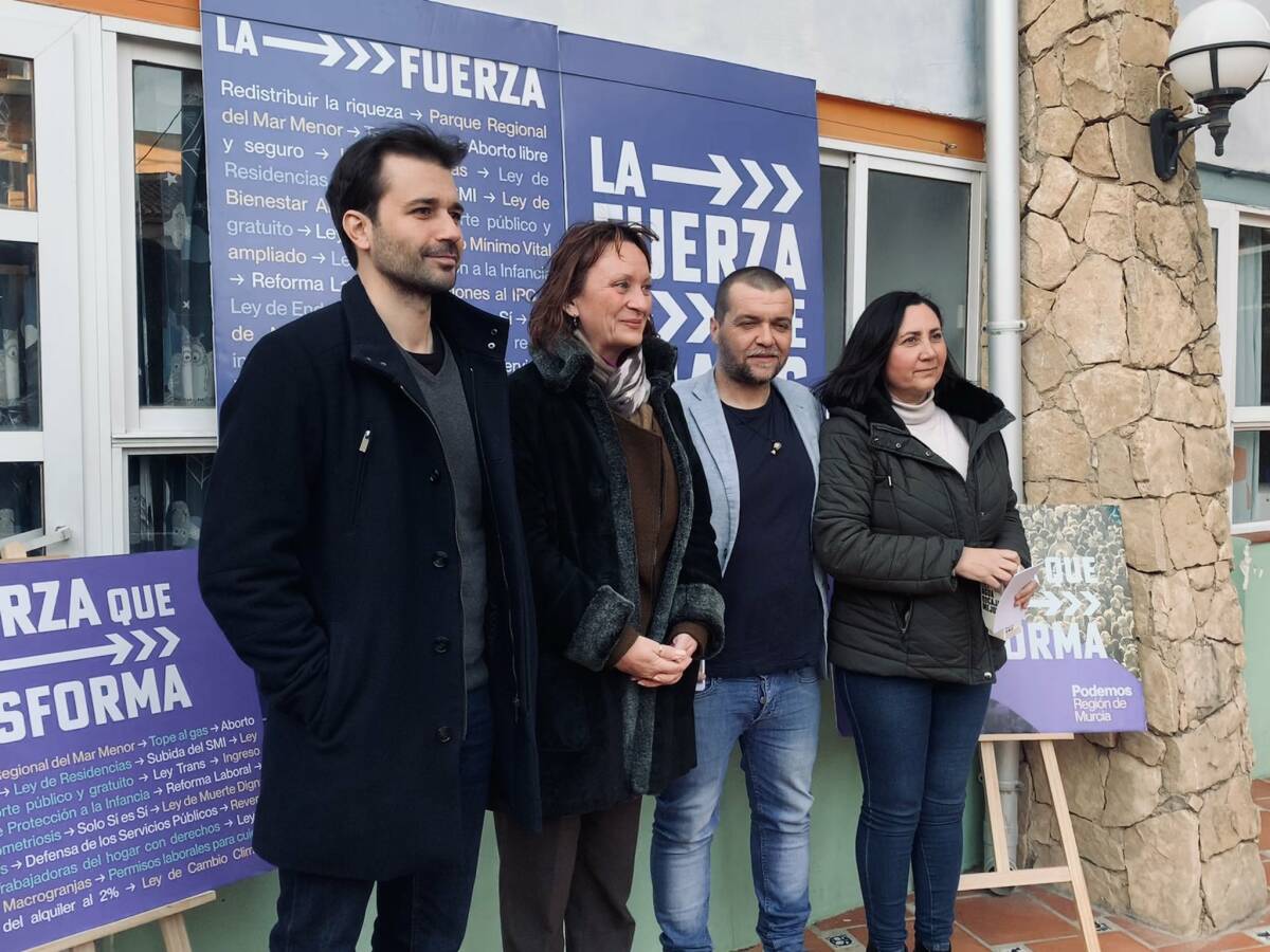 Javier Sánchez Serna, María Marín, Sergio García y Maribel Aguayo. Foto: PODEMOS