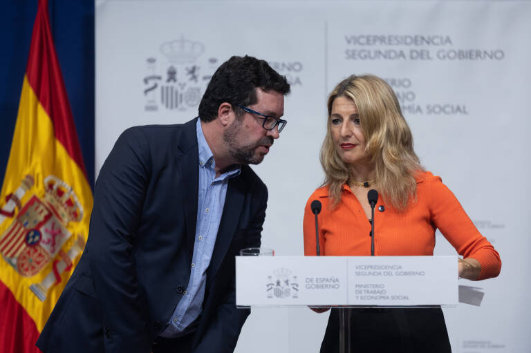 Joaquín Pérez Rey y Yolanda Díaz. Foto: EDUARDO PARRA/EP