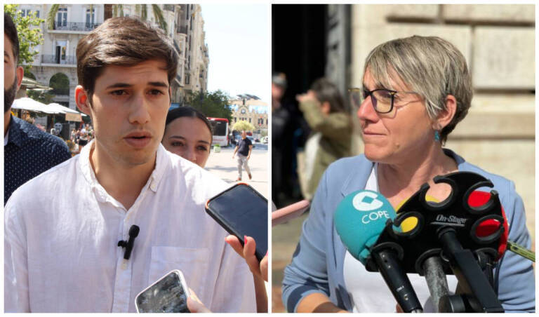 El portavoz del PSPV, Borja Sanjuán, y la portavoz de Compromís, Papi Robles.