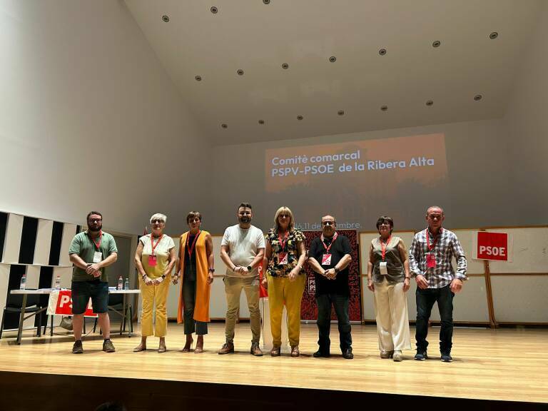Comité comarcal del PSPV que decidió, por votación, que Momparler fuera candidata a presidir la Mancomunitat de la Ribera Alta.