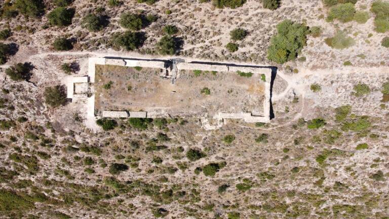 Vista aérea del castillo de Navarrés.