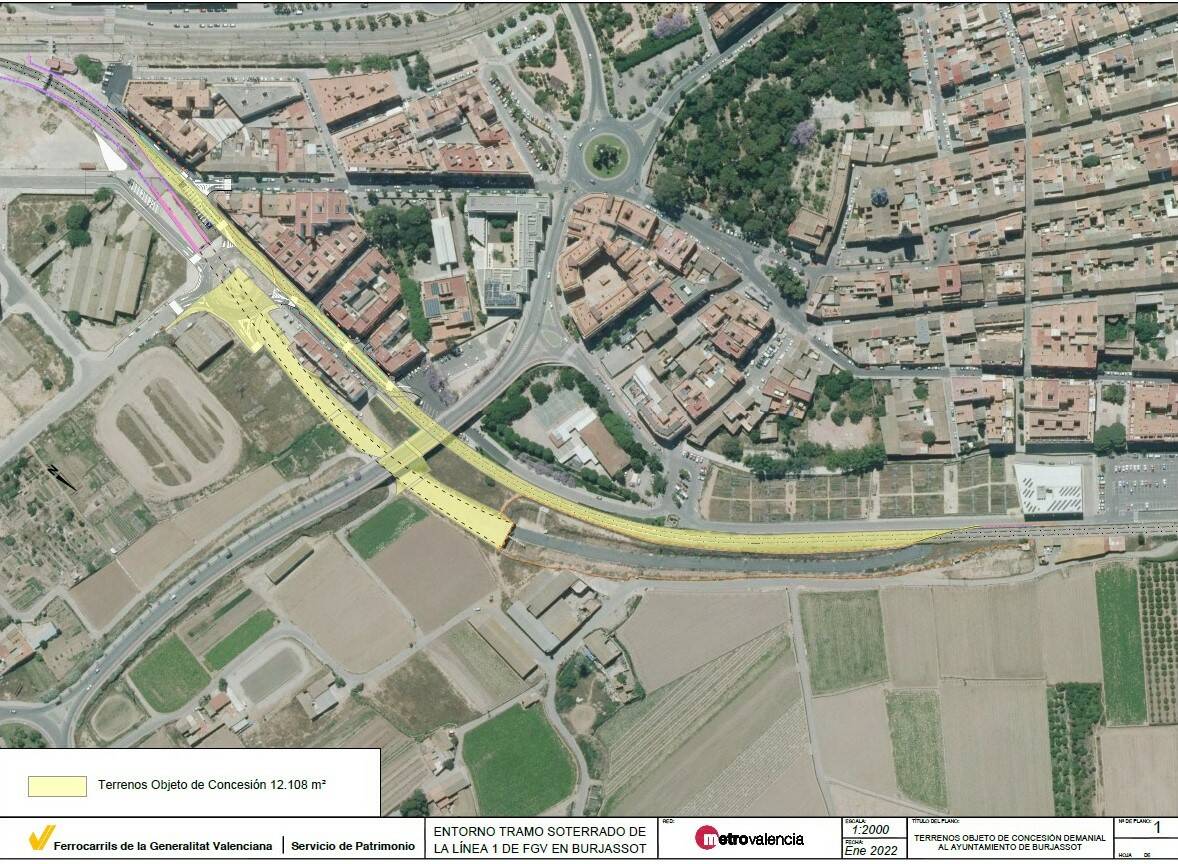 Terrenos objeto de concesión. Foto: Metrovalencia