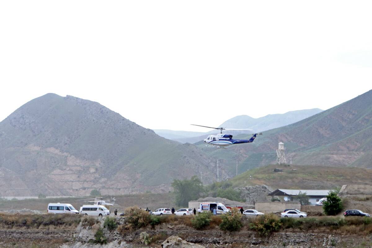 El helicóptero en el que viajaba el presidente Raisi. Foto: EFE/EPA/ALI HAMED / IRNA