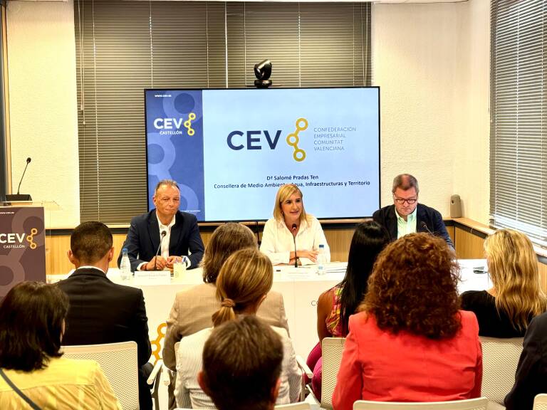 Salomé Pradas en la jornada celebrada en la CEV en Castelló. Foto: GVA